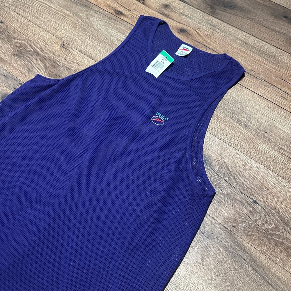 Vintage Speedo Purple Mesh Tank Top Mens‎ Large Made in USA NWT